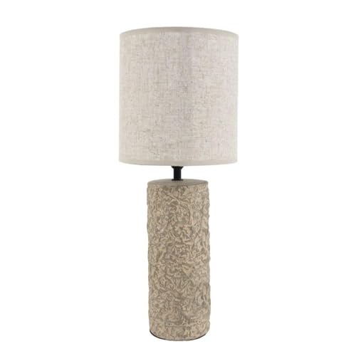 ROCKING GIFTS Tischleuchte, rechteckig, aus Keramik, Braun, Steinoptik, mit Glocke, warmes Licht, für Wohnzimmer oder Schlafzimmer, 47 cm von ROCKING GIFTS