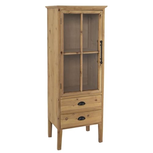 ROCKING GIFTS Vitrine aus braunem Holz mit Glastür und 2 Schubladen, 138 x 48 x 37 cm, dekoratives Möbelstück, rustikal ROCKING GIFTS Vitrine aus braunem Holz mit Glastür und 2 Schubladen, 138 x 48 x 37 cm, dekoratives Möbelstück, rustikal von ROCKING GIFTS