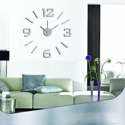 ROCKING GIFTS Wanduhr, selbstklebend, silberfarben, moderne Wanddekoration, personalisierbar, 60 cm ROCKING GIFTS Wanduhr, selbstklebend, silberfarben, moderne Wanddekoration, personalisierbar, 60 cm von ROCKING GIFTS