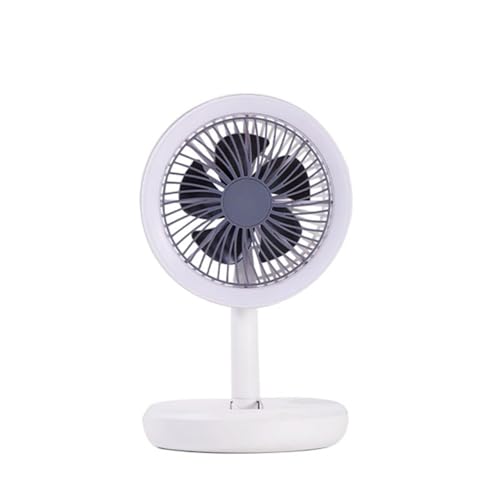 ROCKING GIFTS Weißer Ventilator, faltbar, verstellbar, für den Schreibtisch, mit Halo-LED-Licht, 30 cm, USB-Ladung, für Schreibtisch, Schminktisch ROCKING GIFTS Weißer Ventilator, faltbar, verstellbar, für den Schreibtisch, mit Halo-LED-Licht, 30 cm, USB-Ladung, für Schreibtisch, Schminktisch von ROCKING GIFTS