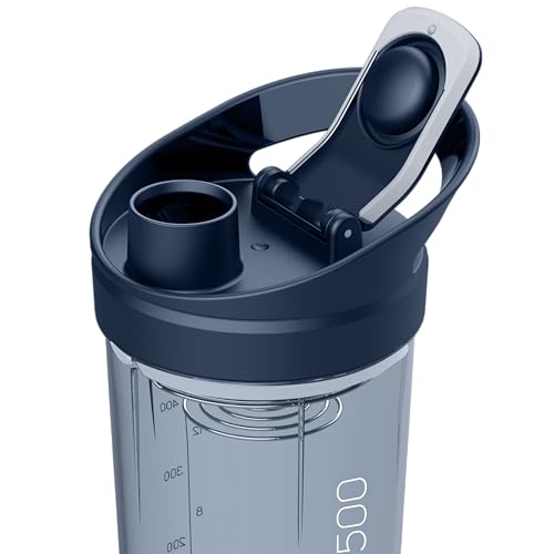 ROCKITZ Protein Shaker 500ml mit einzigartigem Konzept - dicht + leichte Reinigung + Protein Mischfeder = perfekt cremige Shakes ohne Klumpen – Premium Fitness Shaker Proteinshake von ROCKITZ