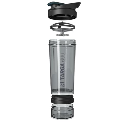 ROCKITZ Protein Shaker 500ml mit Pulverfach - einzigartiges Konzept - dicht + leichte Reinigung + Protein Mischfeder = perfekt cremige Shakes ohne Klumpen – Premium Fitness Shaker Proteinshake von ROCKITZ