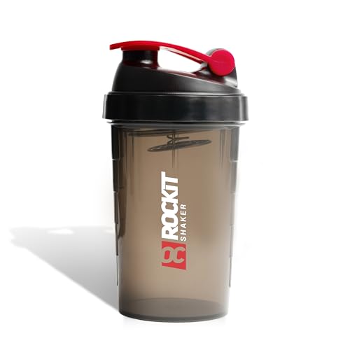 ROCKITZ Protein Shaker | garantiert auslaufsicher | patentiertes Mischsystem | Shaker Proteinpulver - Eiweiß Shaker | Made in Germany | Fitness Trinkflasche | BPA frei (Schwarz | Rot, 650ml) von ROCKITZ