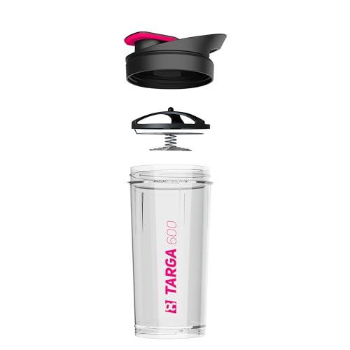 Rockitz Premium Protein Shaker 500ml - erstklassige Mischfunktion mit Infusion Sieb - für super cremige Fitness Eiweiß Shakes, Proteinshake Becher,Transparent | Rosa von ROCKITZ