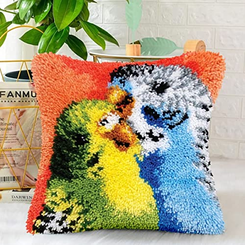 ROCKY&CHAO DIY Latch Hook Set Cushion Cover Embroidery Carpet Kit Needlework Cushion Cover Sofa Cushion Cover Craft Kit 17x17 Inch ROCKY&CHAO DIY Latch Hook Set Cushion Cover Embroidery Carpet Kit Needlework Cushion Cover Sofa Cushion Cover Craft Kit 17x17 Inch von ROCKY&CHAO