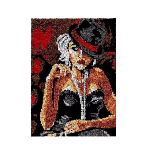 ROCKY&CHAO Knüpfhaken-Teppich-Set DIY-Knüpfhaken Teppichherstellungs für Erwachsene Kinder Kreuzstich Teppichherstellung Heimdekoration 50 * 38cm-0621-15 von ROCKY&CHAO