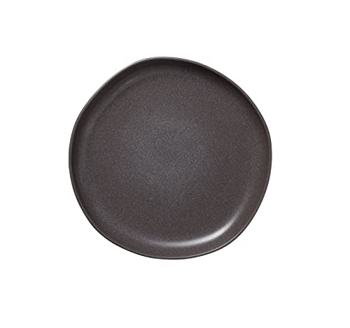 ROCKZZERO 6 Frühstücksteller im Set - Steingut, spülmaschinenfest und temperaturbeständig - Tellerset aus umweltfreundlichen Rohstoffen - Dunkelgrau - 22 cm Durchmesser von ROCKZZERO