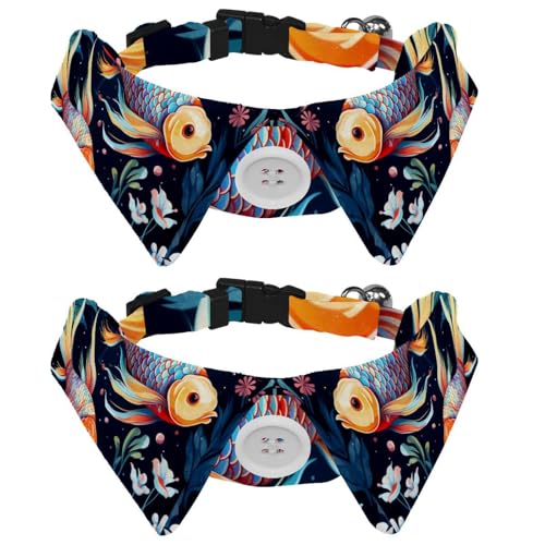 2 x Welpenhalsband, Fischurlaub, kleine Hunde, Fliegen, verstellbare Katzen-Fliegen, Halsband für mittelgroße Hunde, Katzen, Haustiere, Kaninchen, 2 Stück von RODAILYCAY