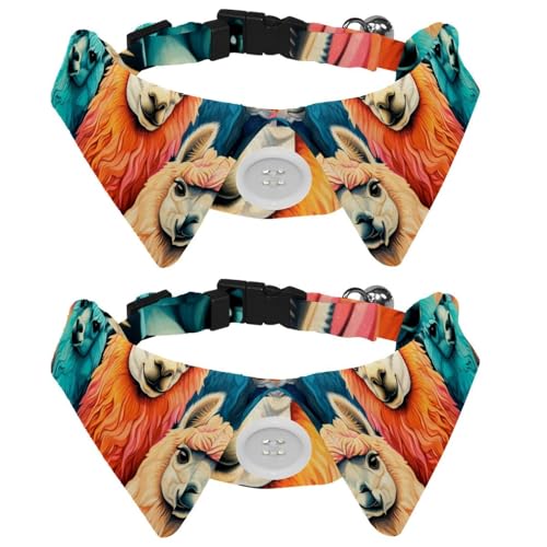 Alpaka-Welpenhalsband mit Fliege, verstellbare Haustier-Fliege, Hundehalsband für Katzen und Hunde, bequem, weich, für Halsumfang 29 - 31 cm, 2 Packungen von RODAILYCAY
