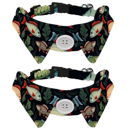 Fish 2 Stück Welpenhalsband, Fliege für kleine Hunde, verstellbare Katze, Fliegen, Halsband für mittelgroße Hunde, Katzen, Haustiere, Kaninchen von RODAILYCAY