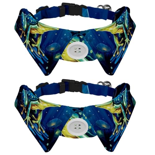 Hundehalsband mit Fliege, Frosch, Mädchen, Jungen, mit Fliege, Haustier-Fliegen für kleine, mittelgroße Welpen, Kätzchen, Kaninchen, 2 Stück von RODAILYCAY