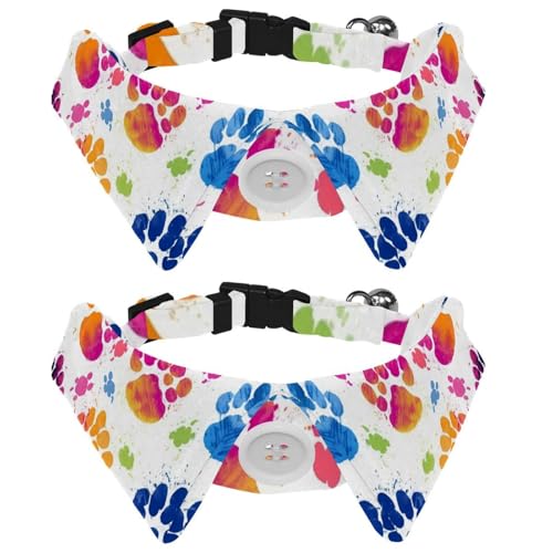 Hundehalsband mit Fliege, verstellbar, niedliches Revers-Design, Fliege, Haustierhalsband für kleine Hunde, Welpen und Katzen, 2 Stück von RODAILYCAY