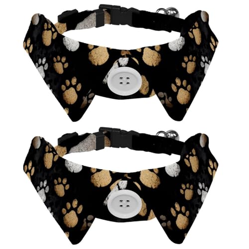 Hundehalsband mit Pfotenabdruck, 2 Stück, für kleine Hunde, Fliegen, verstellbar, für mittelgroße Hunde, Katzen, Haustiere, Kaninchen von RODAILYCAY