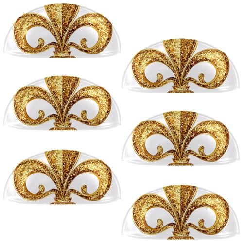RODAILYCAY 6 Packungen Küchenschrank-Schubladengriffe, Fleur de Lis Iris Schrankgriffe mit Doppellöchern, Küchenschrankknöpfe für Kommoden, Schubladen, Möbelbeschläge RODAILYCAY 6 Packungen Küchenschrank-Schubladengriffe, Fleur de Lis Iris Schrankgriffe mit Doppellöchern, Küchenschrankknöpfe für Kommoden, Schubladen, Möbelbeschläge von RODAILYCAY