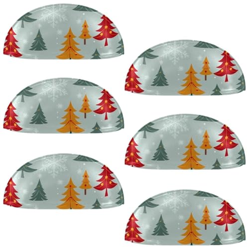 RODAILYCAY 6 Packungen Weihnachtsbaum-Griffe für Schubladen, halbrund, Schubladengriffe und Knäufe, Doppellochgriff für Schublade, Schrank, Kleiderschrank von RODAILYCAY