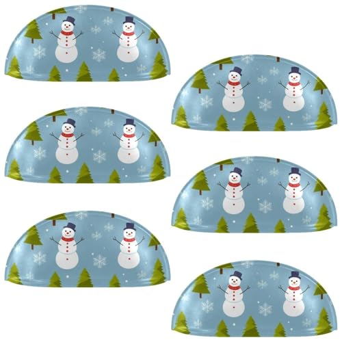 RODAILYCAY 6 Packungen Weihnachtsbaum-Schneemann-Schrankknäufe, Küchenschrankgriffe mit Schrauben, 8,9 cm, moderne Schubladengriffe für Schrank, Tür, 8,9 cm von RODAILYCAY