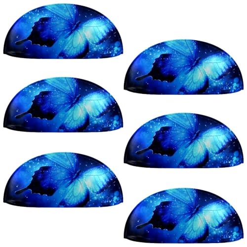 RODAILYCAY 6 Packungen halbrunde Küchengriffe für Schubladen, blaue Schmetterlings-Schubladengriffe und Knäufe, Doppellochgriff für Schubladen, Schrank, Kleiderschrank, Schrank-Hardware RODAILYCAY 6 Packungen halbrunde Küchengriffe für Schubladen, blaue Schmetterlings-Schubladengriffe und Knäufe, Doppellochgriff für Schubladen, Schrank, Kleiderschrank, Schrank-Hardware von RODAILYCAY
