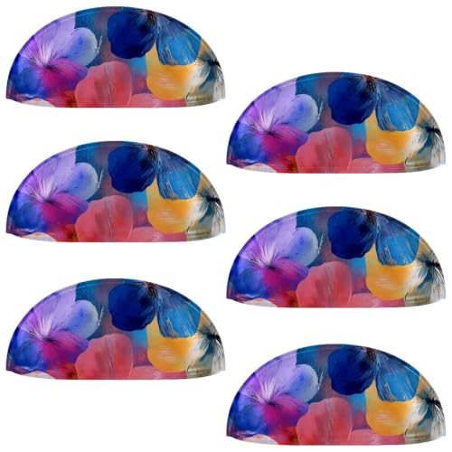 RODAILYCAY 6 Stück Griffe für Schränke und Schubladen, Aquarell-Blume, Küchenschrankknäufe, Schubladenknäufe, Kommoden, Schubladengriffe, Schrank-Hardware von RODAILYCAY