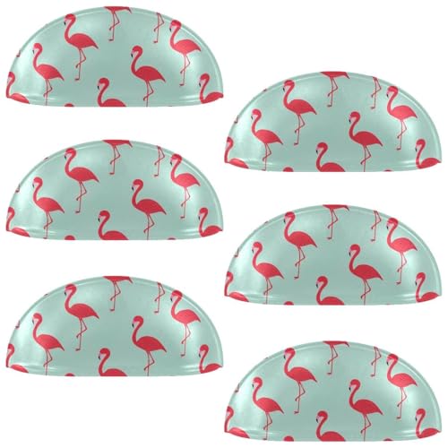 RODAILYCAY 6 Stück Küchenschrank-Schubladengriffe, Flamingo-Küchenschrankgriffe mit Doppellöchern, Schrankknöpfe für Kommoden, Schubladen, Möbelbeschläge von RODAILYCAY