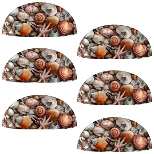 RODAILYCAY 6 Stück Seesternmuschel Conch Hintergrund Schrankknöpfe, moderne Küchenschrankgriffe mit Schrauben, Schubladengriffe Knauf für Schrank, Tür, 6 Stück von RODAILYCAY