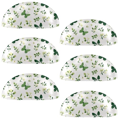 RODAILYCAY 6 Stück grüne Schmetterlings-Blumen-Muster Küchenschrank-Schubladengriffe Schrankgriffe mit Doppellöchern, Küchenschrankknöpfe für Kommoden, Schubladen, Möbelbeschläge RODAILYCAY 6 Stück grüne Schmetterlings-Blumen-Muster Küchenschrank-Schubladengriffe Schrankgriffe mit Doppellöchern, Küchenschrankknöpfe für Kommoden, Schubladen, Möbelbeschläge von RODAILYCAY