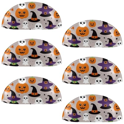 RODAILYCAY 6 Stück halbrunde Küchengriffe für Schubladen, Halloween-Kürbis-Geist, Schubladengriffe und Knäufe, Doppellochgriff für Schublade, Schrank, Kleiderschrank, Schrank-Hardware RODAILYCAY 6 Stück halbrunde Küchengriffe für Schubladen, Halloween-Kürbis-Geist, Schubladengriffe und Knäufe, Doppellochgriff für Schublade, Schrank, Kleiderschrank, Schrank-Hardware von RODAILYCAY