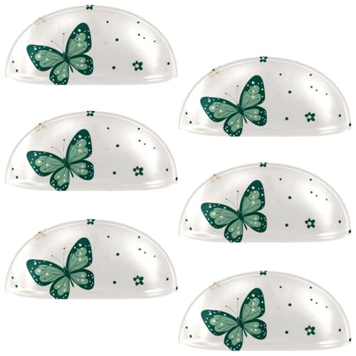 RODAILYCAY Küchenschrank-Schubladengriffe, grünes Schmetterlings-Blumenmuster, Küchenschrankgriffe mit Doppellöchern, Schrankknöpfe für Kommoden, Schubladen, Möbelbeschläge, 6 Packungen RODAILYCAY Küchenschrank-Schubladengriffe, grünes Schmetterlings-Blumenmuster, Küchenschrankgriffe mit Doppellöchern, Schrankknöpfe für Kommoden, Schubladen, Möbelbeschläge, 6 Packungen von RODAILYCAY
