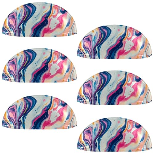RODAILYCAY Küchenschrankgriffe, Marmor-Textur, nahtloses Muster, Schubladenknöpfe, Muschelförmige Schubladengriffe für Schrank, Kleiderschrank, Möbelbeschläge, 6 Stück von RODAILYCAY