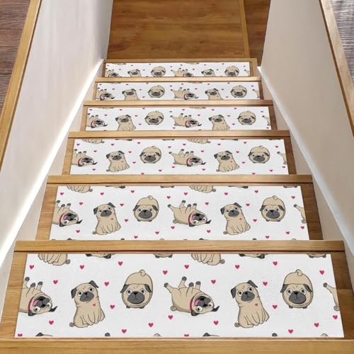 RODAILYCAY Rutschfeste Teppich-Stufenmatten für Hunde, Mops, selbstklebend, für Kinder, ältere Menschen und Haustiere, 20,3 x 76,2 cm, Weiß, 15 Stück von RODAILYCAY