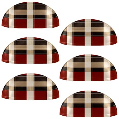 RODAILYCAY Schrankgriffe, Küchenschublade, kariertes Muster, Schrankgriffe mit Doppellöchern, Kommoden, Schubladenknöpfe für Schrank, Kleiderschrank, 6 Stück von RODAILYCAY