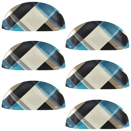 RODAILYCAY Schrankgriffe mit Karomuster, Muschelform, Schubladengriffe für Küche, Schrank, Kleiderschrank, Möbelbeschläge, 6 Stück von RODAILYCAY