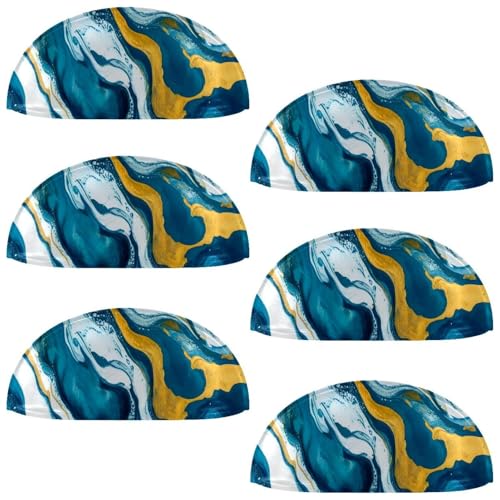 RODAILYCAY Schrankknäufe mit Marmor-Texturmuster, 8,9 cm, moderne Küchenschrankgriffe mit Schrauben, Schubladengriffe für Schrank, Tür, 6 Stück von RODAILYCAY
