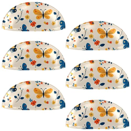 RODAILYCAY Schrankknäufe mit bunten Schmetterlingen mit Blumenmuster, 8,9 cm, moderne Küchenschrankgriffe mit Schrauben, Schubladengriffe für Schrank, Tür, 6 Stück RODAILYCAY Schrankknäufe mit bunten Schmetterlingen mit Blumenmuster, 8,9 cm, moderne Küchenschrankgriffe mit Schrauben, Schubladengriffe für Schrank, Tür, 6 Stück von RODAILYCAY