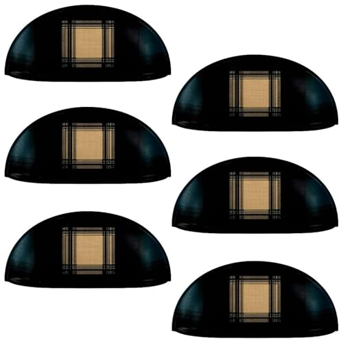 RODAILYCAY Schrankknäufe mit klassischem Karomuster, 8,9 cm, moderne Küchenschrankgriffe mit Schrauben, Schubladengriffe für Schrank, Tür, 6 Stück von RODAILYCAY