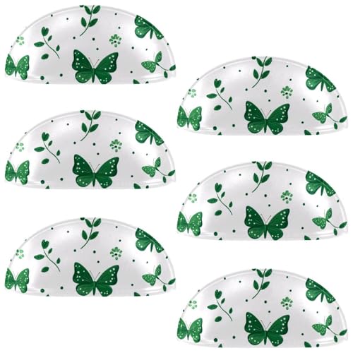 RODAILYCAY Schrankknauf, 6 Stück, grüne Schmetterlings-Blume, Küchenschrankgriffe mit Schrauben, 8,9 cm, moderne Schubladengriffe für Schrank, Tür RODAILYCAY Schrankknauf, 6 Stück, grüne Schmetterlings-Blume, Küchenschrankgriffe mit Schrauben, 8,9 cm, moderne Schubladengriffe für Schrank, Tür von RODAILYCAY