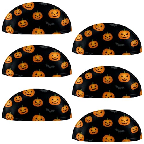 RODAILYCAY Schubladengriffe, Halloween, Kürbis, Fledermaus, Küchenschrankknöpfe mit Schrauben, Schubladengriffen und Knäufen, 6 Stück von RODAILYCAY
