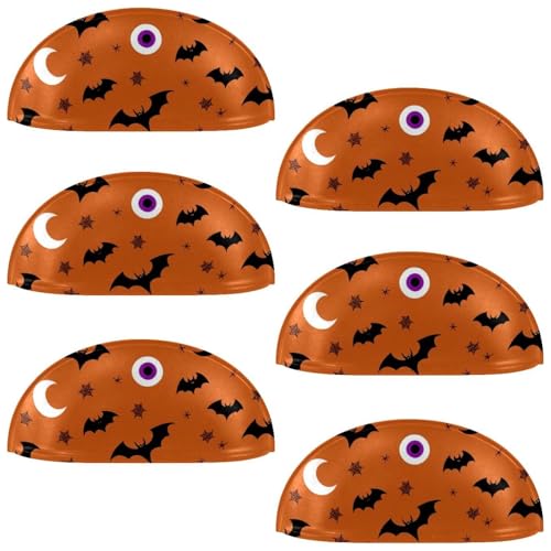 RODAILYCAY Schubladengriffe, Halloween-Fledermaus-Küchenschrankknöpfe mit Schrauben, Schubladengriffe und Knäufen, Schrank-Hardware, 6 Packungen von RODAILYCAY