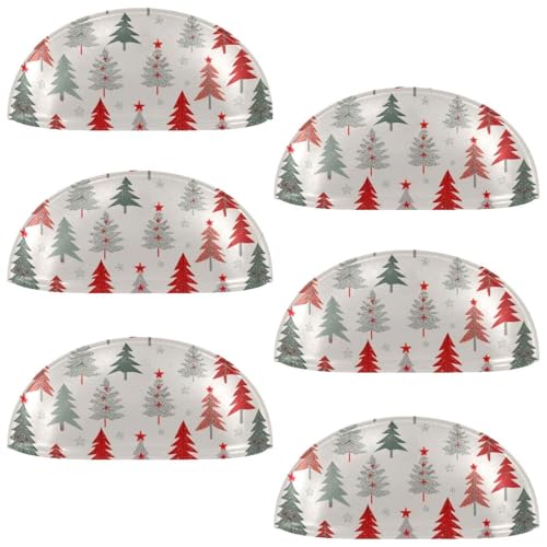 RODAILYCAY Schubladengriffe, Küchengriffe, Weihnachtsbaum, halbrund, Schubladengriffe und Knäufe, Doppellochgriff für Schublade, Schrank, Kleiderschrank, Schrank-Hardware, 6 Stück von RODAILYCAY