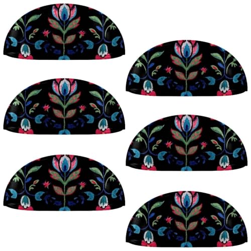 RODAILYCAY Schubladengriffe, Küchenschrankgriffe, Boho-Paisley-Blumenmuster, Kommodengriffe, Schubladengriffe, Küchenschrankknäufe und -griffe, Schrankbeschläge, 6 Stück von RODAILYCAY
