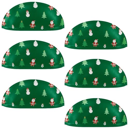 RODAILYCAY Schubladengriffe, Weihnachtsbaum, Schneemann, halbrund, Küchengriffe, Schubladengriffe und Knäufe, Doppellochgriff für Schublade, Schrank, Kleiderschrank, 6 Packungen von RODAILYCAY