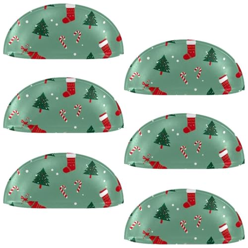RODAILYCAY Schubladengriffe, Weihnachtsbaumsocken, Küchenschrankknöpfe mit Schrauben, Schubladengriffen und Knäufen, Schrank-Hardware, 6 Stück von RODAILYCAY