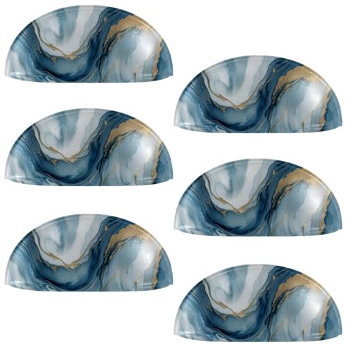 RODAILYCAY Schubladengriffe, bunte Marmor-Textur, 8,9 cm, für Küchenschrank, Kommode, Schublade, Küchenschrankknäufe und -griffe, 6 Stück von RODAILYCAY