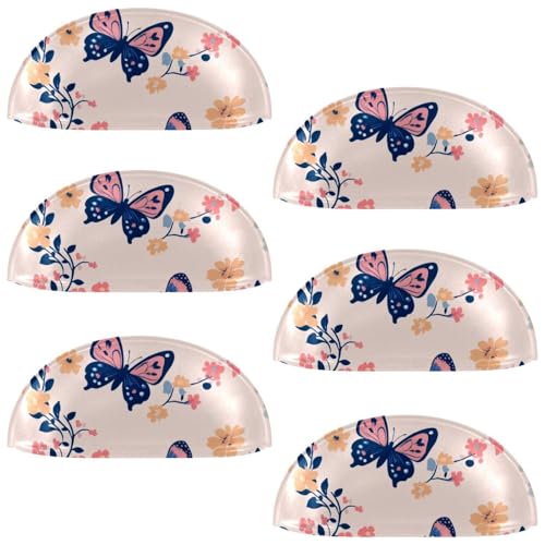 RODAILYCAY Schubladengriffe, bunte Schmetterlinge mit Blumenmuster, halbrund, Küchengriffe, Schubladengriffe und Knäufe, Doppellochgriff für Schublade, Schrank, Kleiderschrank, Schrank-Hardware RODAILYCAY Schubladengriffe, bunte Schmetterlinge mit Blumenmuster, halbrund, Küchengriffe, Schubladengriffe und Knäufe, Doppellochgriff für Schublade, Schrank, Kleiderschrank, Schrank-Hardware von RODAILYCAY