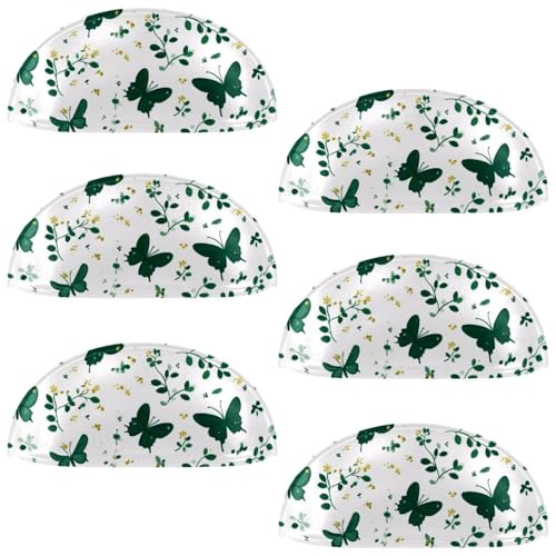 RODAILYCAY Schubladengriffe, grüne Schmetterlings-Blume, halbrund, Küchengriffe, Schubladengriffe und Knäufe, Doppellochgriff für Schublade, Schrank, Schrank, Hardware RODAILYCAY Schubladengriffe, grüne Schmetterlings-Blume, halbrund, Küchengriffe, Schubladengriffe und Knäufe, Doppellochgriff für Schublade, Schrank, Schrank, Hardware von RODAILYCAY