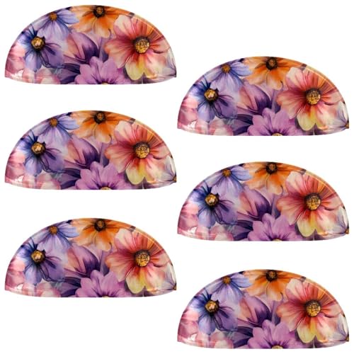 RODAILYCAY Schubladengriffe für Küchenschränke, Aquarell-Blume, Kommodengriffe, Muschelförmige Schubladengriffe für Schrank, Kleiderschrank, Möbelbeschläge, 6 Stück von RODAILYCAY
