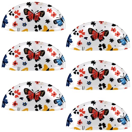 RODAILYCAY Schubladengriffe für Küchenschrank, Schublade, Schrankgriffe mit Doppellöchern, bunte Schmetterlinge mit Blumenmuster, Kommoden, Schubladenknöpfe für Schrank, Kleiderschrank, 6 Stück RODAILYCAY Schubladengriffe für Küchenschrank, Schublade, Schrankgriffe mit Doppellöchern, bunte Schmetterlinge mit Blumenmuster, Kommoden, Schubladenknöpfe für Schrank, Kleiderschrank, 6 Stück von RODAILYCAY
