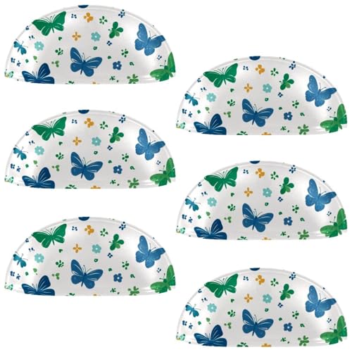RODAILYCAY Schubladengriffe für Küchenschubladen, Schrankgriffe, grüne Schmetterlings-Blume, Schrankgriffe mit Doppellöchern, Kommoden, Schubladenknöpfe für Schrank, Schrank, Kleiderschrank, 6 Stück RODAILYCAY Schubladengriffe für Küchenschubladen, Schrankgriffe, grüne Schmetterlings-Blume, Schrankgriffe mit Doppellöchern, Kommoden, Schubladenknöpfe für Schrank, Schrank, Kleiderschrank, 6 Stück von RODAILYCAY