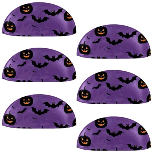 RODAILYCAY Schubladengriffe mit Halloween-Kürbis-Fledermaus-Design, halbrunde Schubladengriffe und Knäufe, Doppellochgriff für Schublade, Schrank, Kleiderschrank, Schrank-Hardware RODAILYCAY Schubladengriffe mit Halloween-Kürbis-Fledermaus-Design, halbrunde Schubladengriffe und Knäufe, Doppellochgriff für Schublade, Schrank, Kleiderschrank, Schrank-Hardware von RODAILYCAY