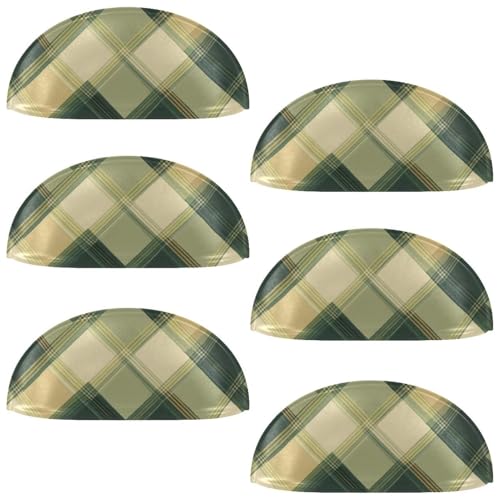 RODAILYCAY Schubladengriffe mit Karomuster, Schrankgriffe mit Doppellöchern, Kommodenknöpfe für Schrank, Kleiderschrank, 6 Stück von RODAILYCAY