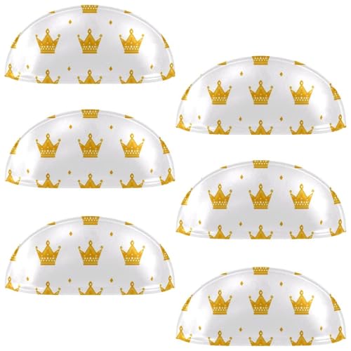 RODAILYCAY Schubladengriffe mit Kronenmuster, halbrund, Schubladengriffe und Knäufe, Doppellochgriff für Schubladen, Schrank, Kleiderschrank, 6 Stück RODAILYCAY Schubladengriffe mit Kronenmuster, halbrund, Schubladengriffe und Knäufe, Doppellochgriff für Schubladen, Schrank, Kleiderschrank, 6 Stück von RODAILYCAY